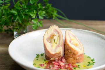 Arrulladitos de pollo en salsa de calabacin