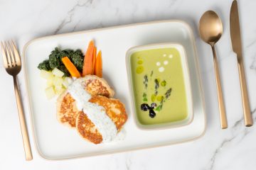 Crema esparragos y Hamburguesas pollo