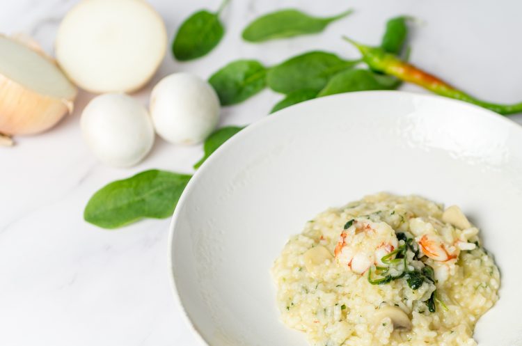 Risotto exprés de gambas y verduras con Thermomix por Loli Carrión